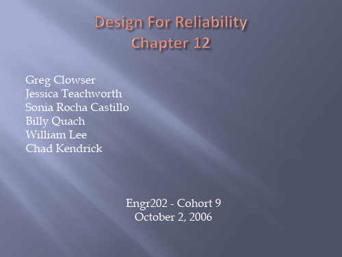 Design for reliability