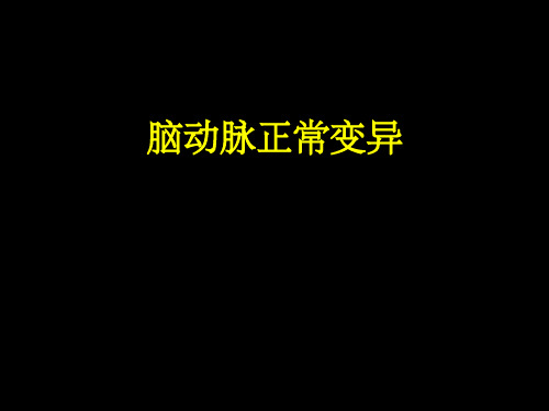 脑动脉的正常变异PPT课件