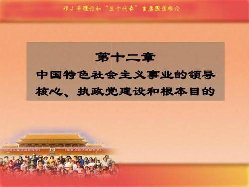 第十二章中国特色社会主义事业的领导核心,执政党建设和根本目的