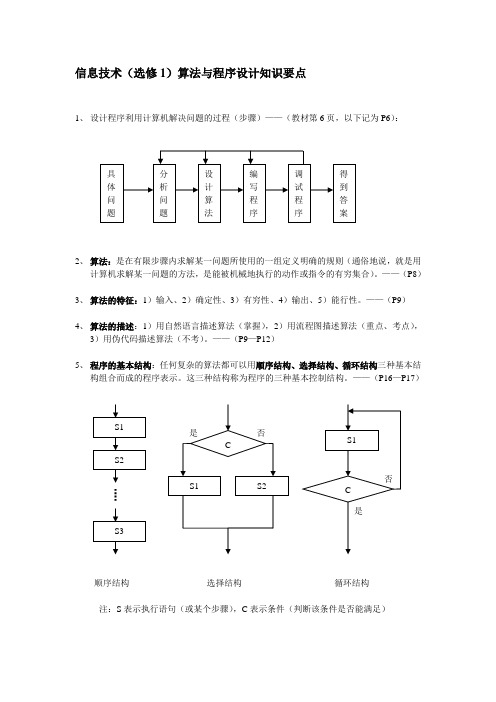 算法与程序设计知识要点