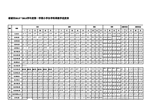 13-14第一学期小学各科周进度