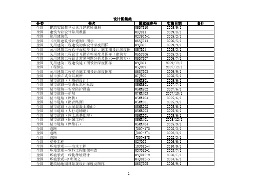 2012年规范、图集有效版本目录-建筑专业