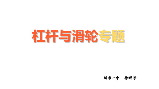 浙教版初中科学复习课《杠杆与滑轮专题》(24页PPT)