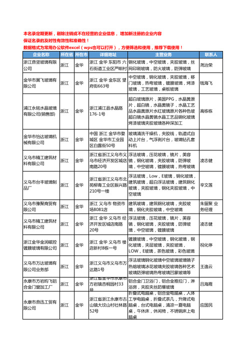 2020新版浙江省金华夹胶玻璃工商企业公司名录名单黄页大全13家