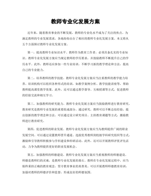 教师专业化发展方案