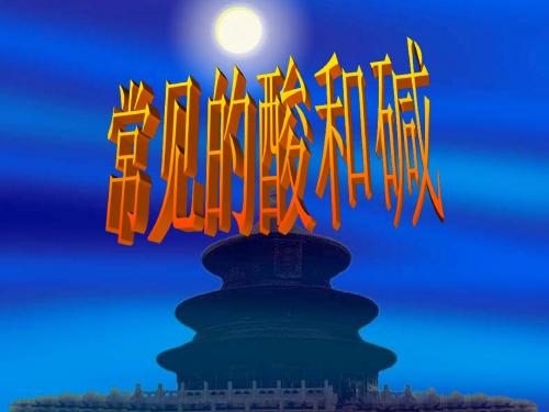 常见的酸和碱