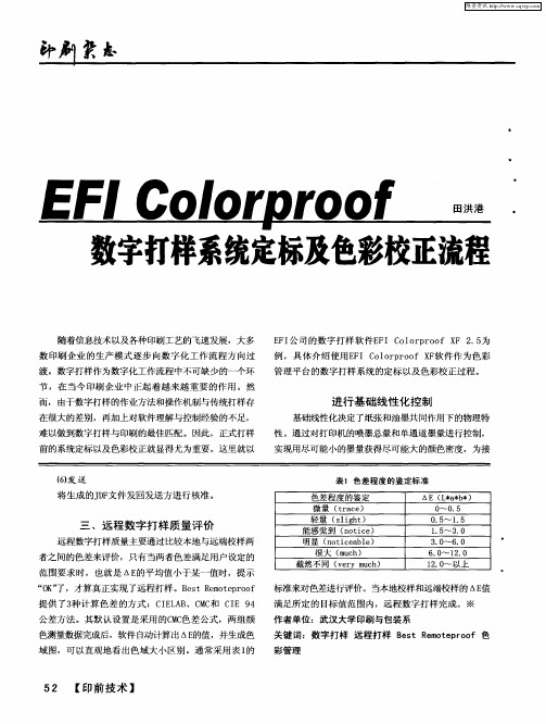 EFI Colorproof数字打样系统定标及色彩校正流程