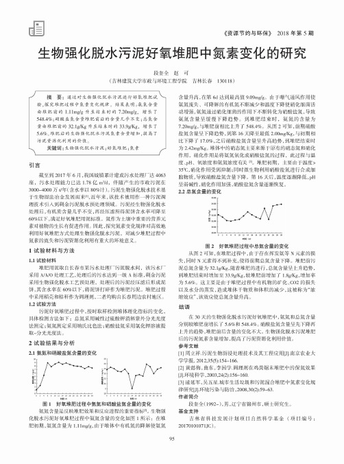 生物强化脱水污泥好氧堆肥中氮素变化的研究