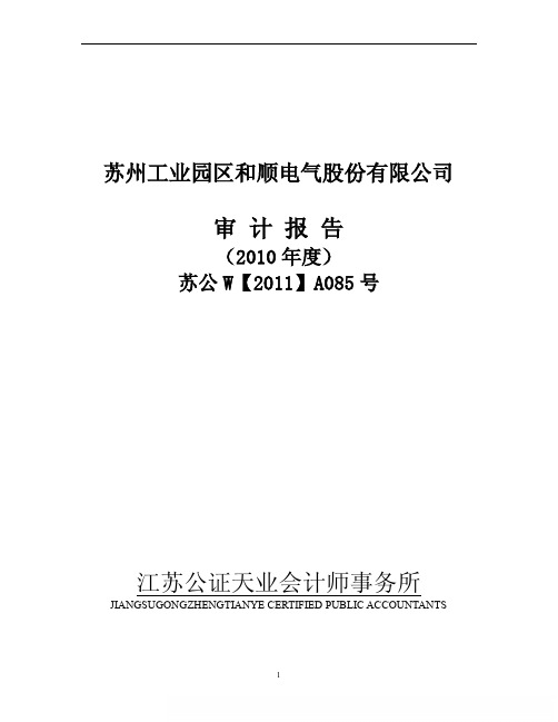 和顺电气:2010年年度审计报告 2011-02-25
