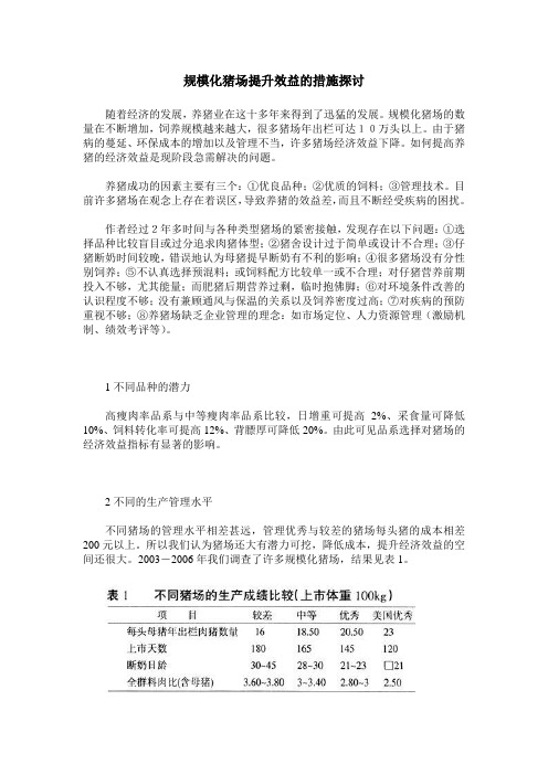 规模化猪场提升效益的措施探讨