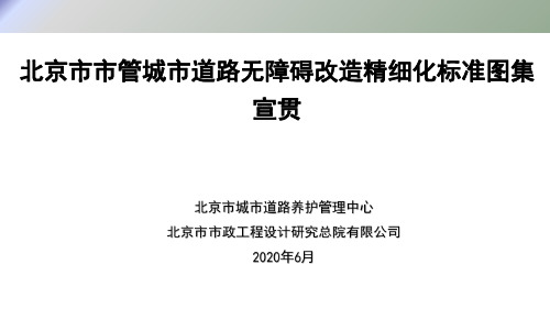 2020年北京市市管城市道路无障碍改造精细化标准图集