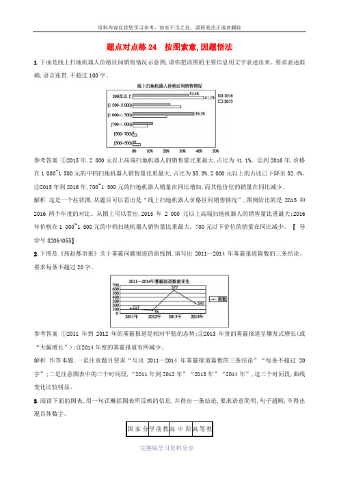 2018年高考语文二轮复习题点对点练24按图索意因题悟法!