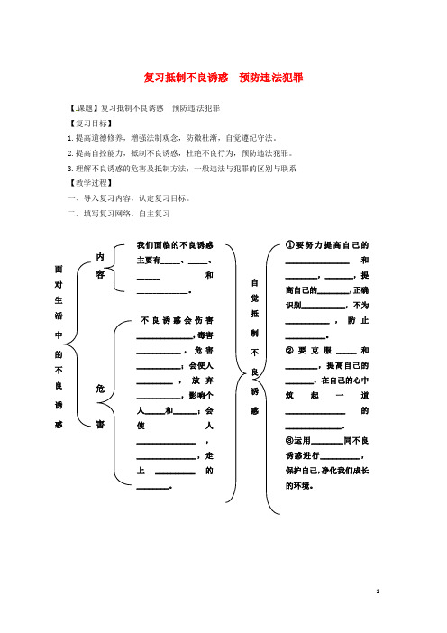 山东省宁阳县第二十五中学七年级政治 复习抵制不良诱