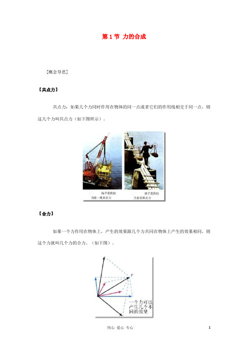 高中物理 5.1 力的合成学案1 鲁科必修1