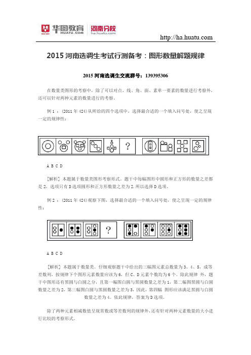 2015河南选调生考试行测备考：图形数量解题规律