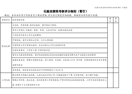 (完整)化验室绩效考核评分细则.7.20(2)