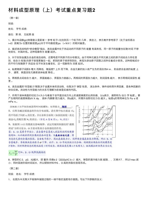 材料成型原理（上）考试重点复习题2