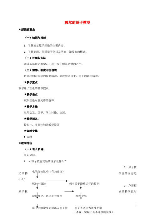 铜山高中物理18.4玻尔的原子模型教案理选修3