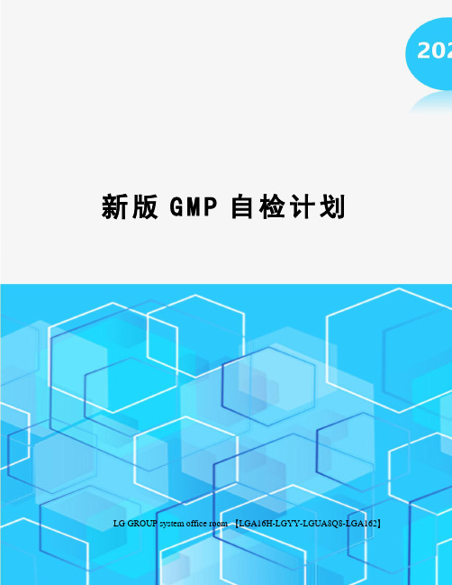 新版GMP自检计划