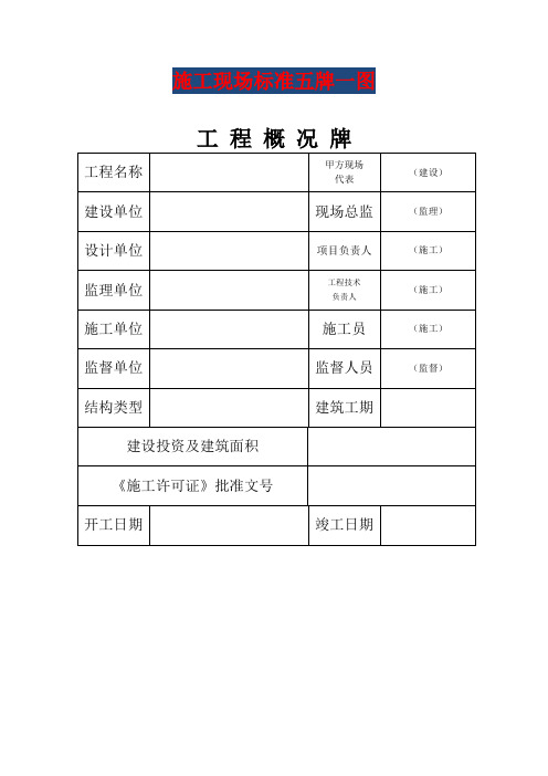 施工现场五牌一图(含重大危险源)