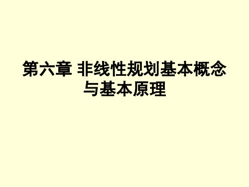 第六章 非线性规划基本概念与基本原理