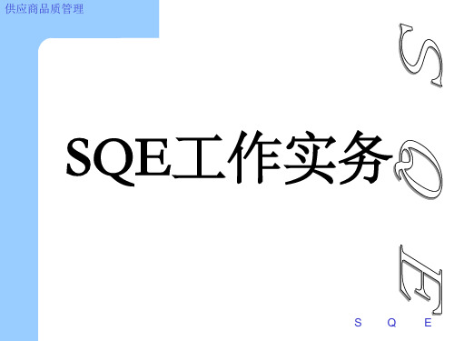 SQE工程师培训教材  ppt课件