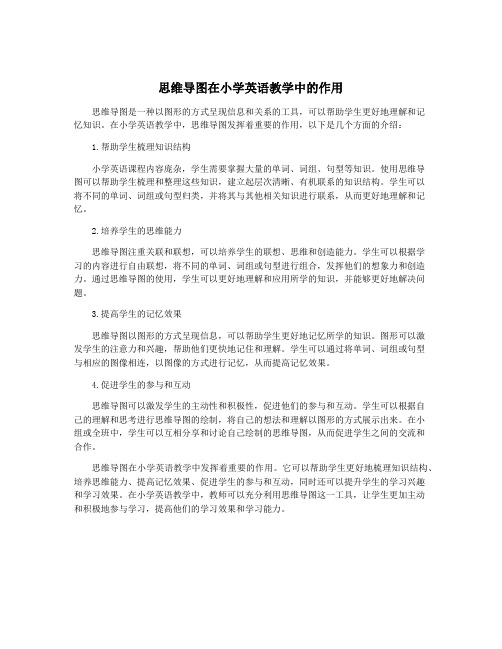 思维导图在小学英语教学中的作用