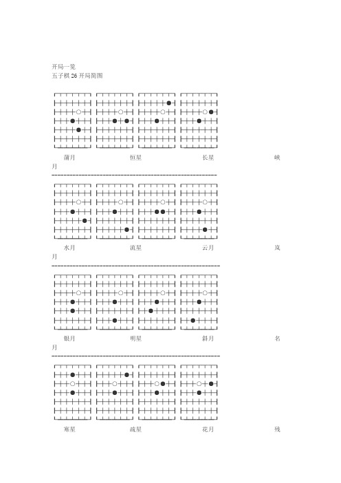 五子棋开局大全
