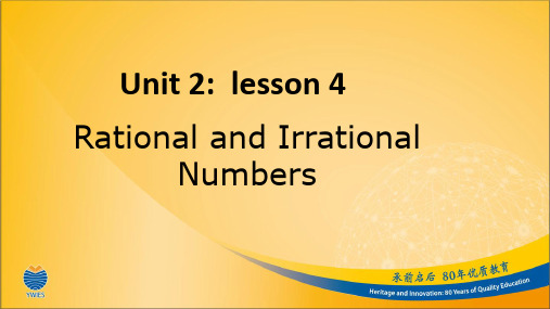 2.4Rational and Irrational Numbers有理数与无理数
