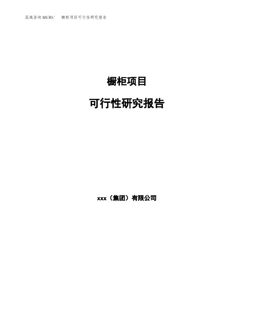 橱柜项目可行性研究报告