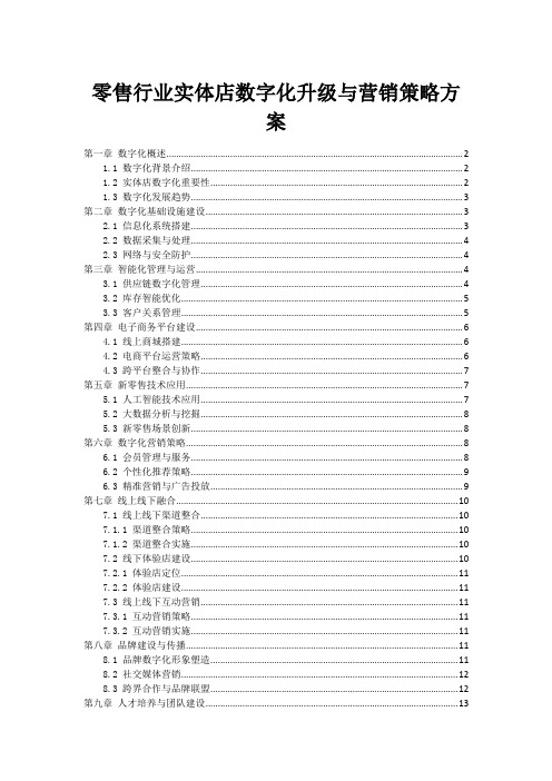 零售行业实体店数字化升级与营销策略方案