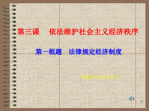 第三课依法维护社会主义经济秩序上课讲义