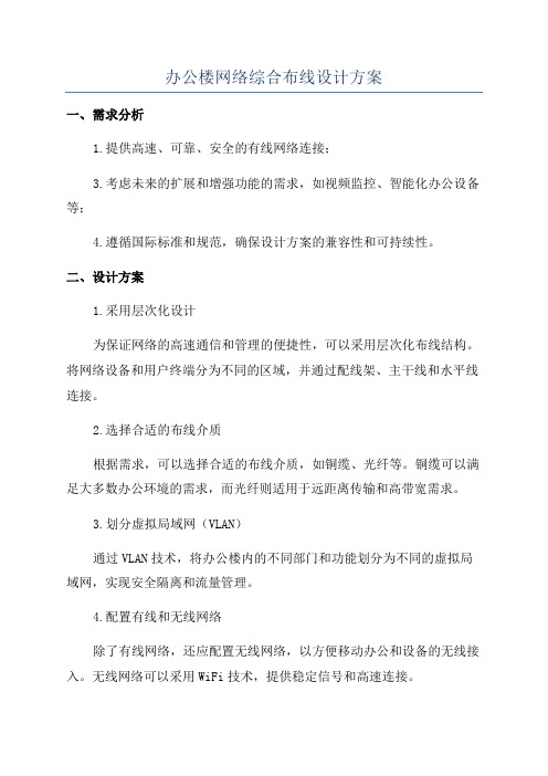 办公楼网络综合布线设计方案