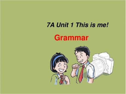 牛津译林英语七年级上册 UNIT1Grammar