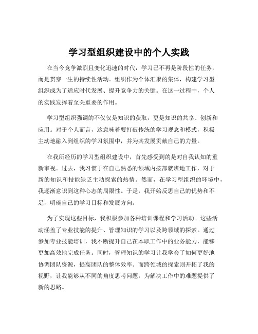 学习型组织建设中的个人实践