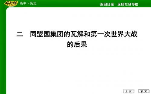 同盟国集团的瓦解和第一次世界大战的后果