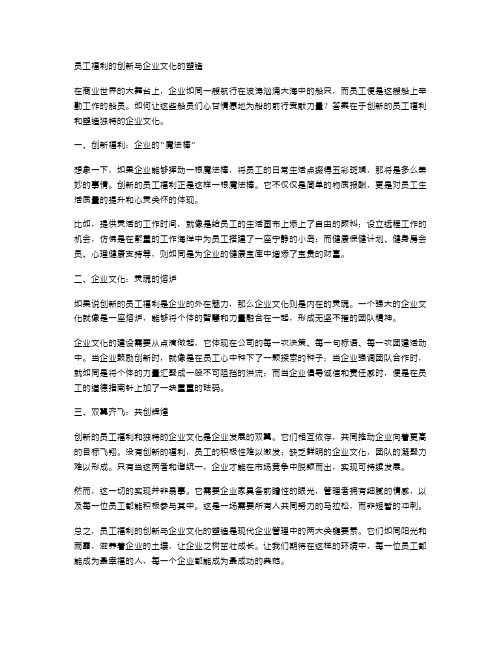 员工福利的创新与企业文化的塑造