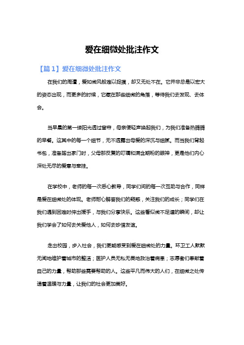 爱在细微处批注作文