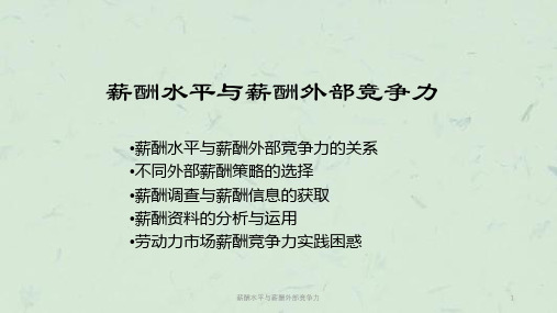 薪酬水平与薪酬外部竞争力课件