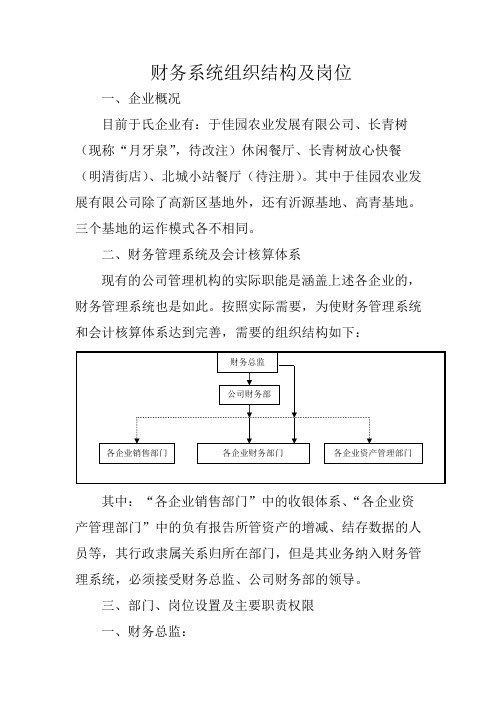 财务系统组织结构