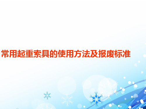 常用起重索具的使用方法及报废标准--ppt课件