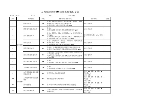 人力资源总监kpi