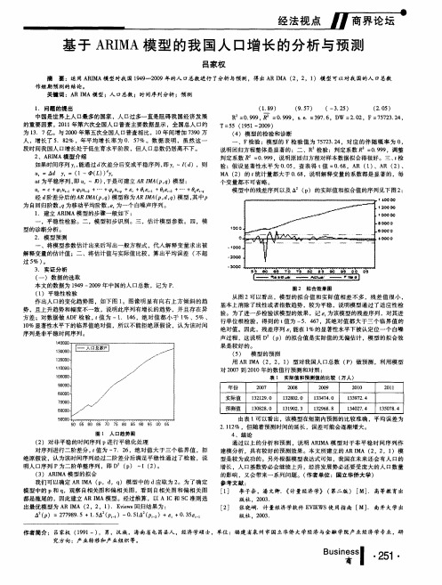 基于ARIMA模型的我国人口增长的分析与预测