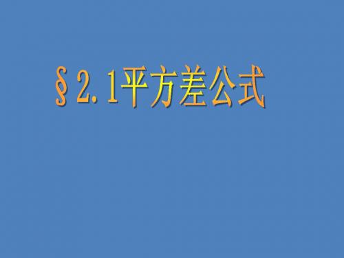 2.1 平方差公式 课件 (青岛版八年级上册)1