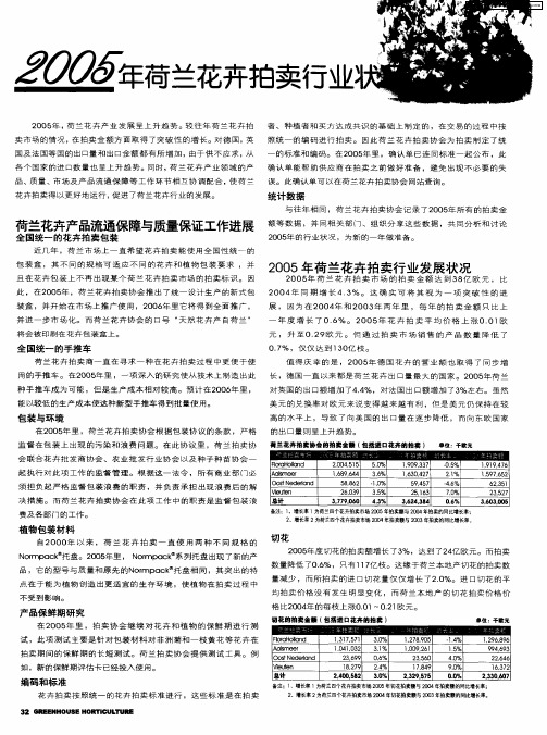 2005年荷兰花卉拍卖行业状况