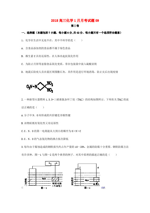 广东省江门市普通高中学校2018届高三化学1月月考试题09