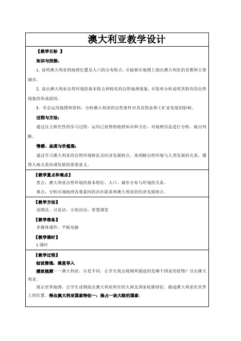 新湘教版七年级地理下册《八章 走近国家  第七节 澳大利亚》教案_5