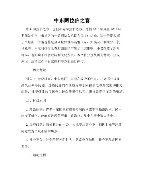 中东阿拉伯之春