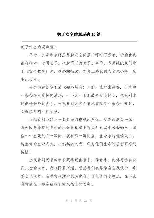 关于安全的观后感15篇