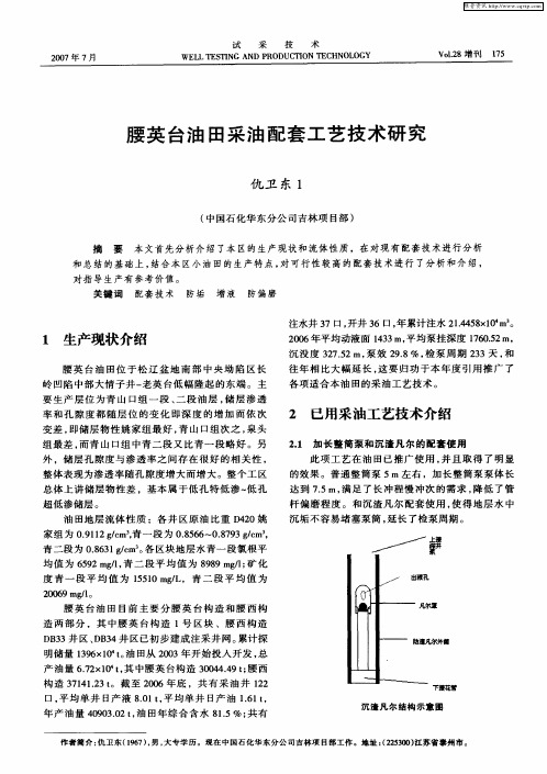 腰英台油田采油配套工艺技术研究